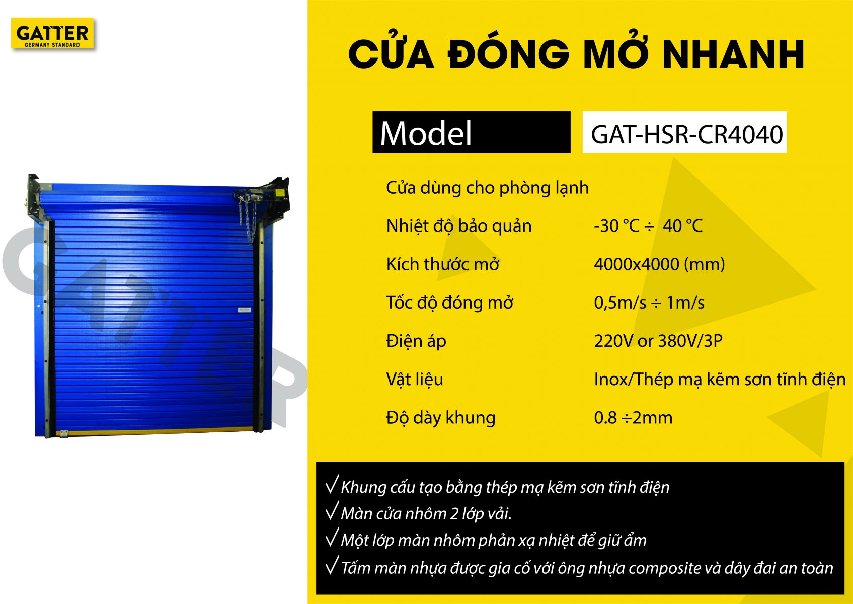 Cửa đóng mở nhanh GAT-HSR-CR4040