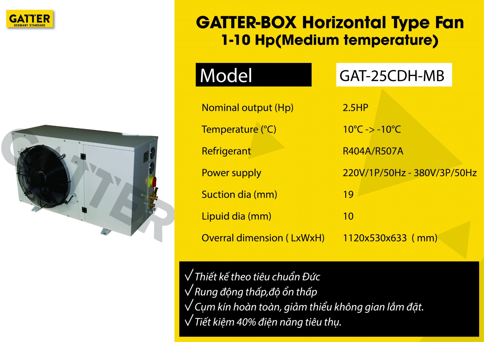 Cụm Gatter-box GAT-25CDH-MB 2,5 HP