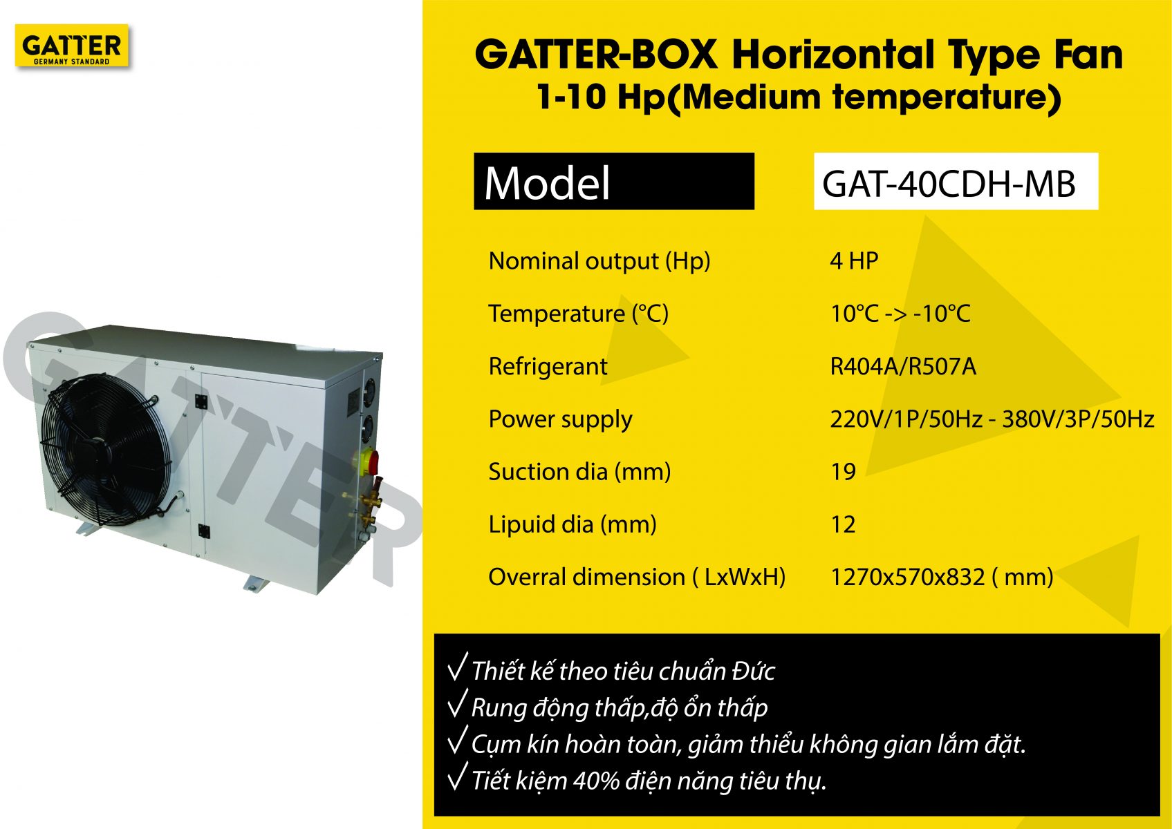 Cụm Gatter-box GAT-40CDH-MB 4 HP