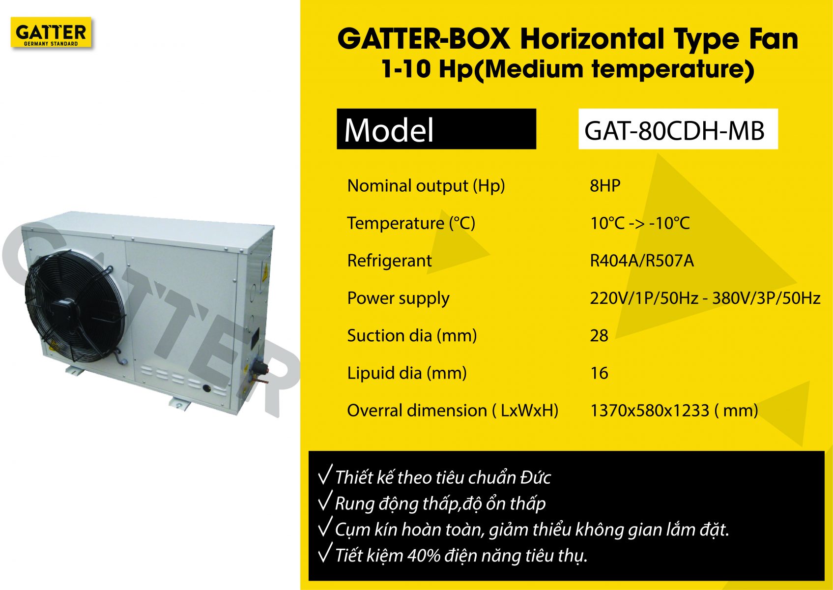 Cụm Gatter-box GAT-80CDH-MB