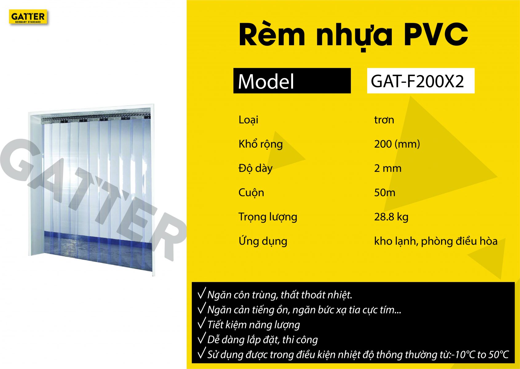 Rèm nhựa PVC GAT-F200X2