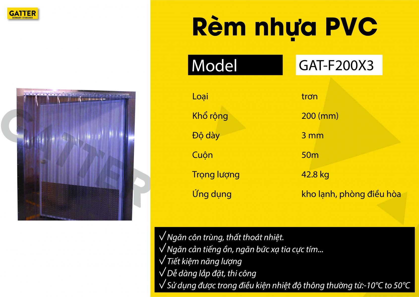 Rèm nhựa PVC GAT-F200X3