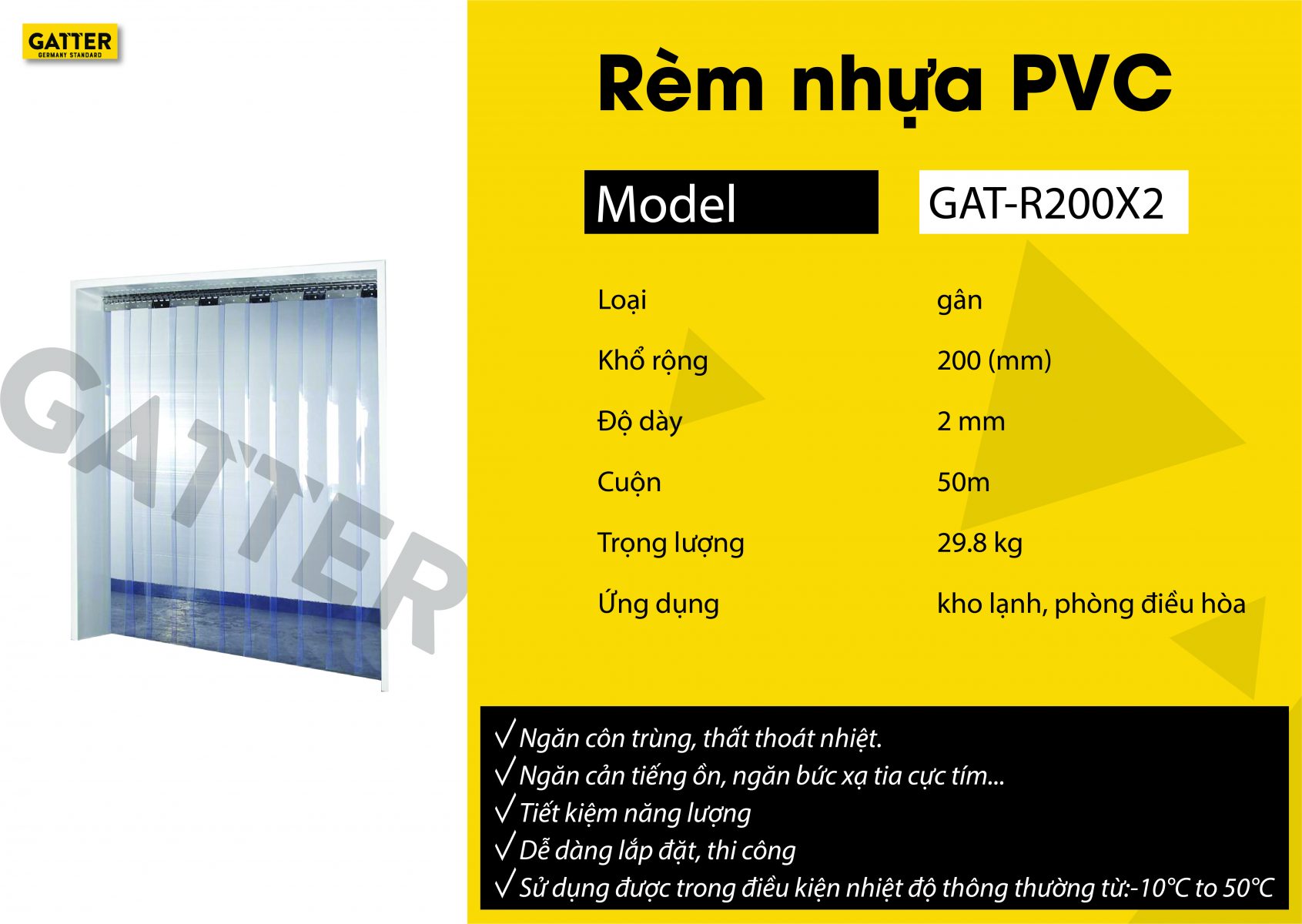 Rèm nhựa PVC GAT-R200X2