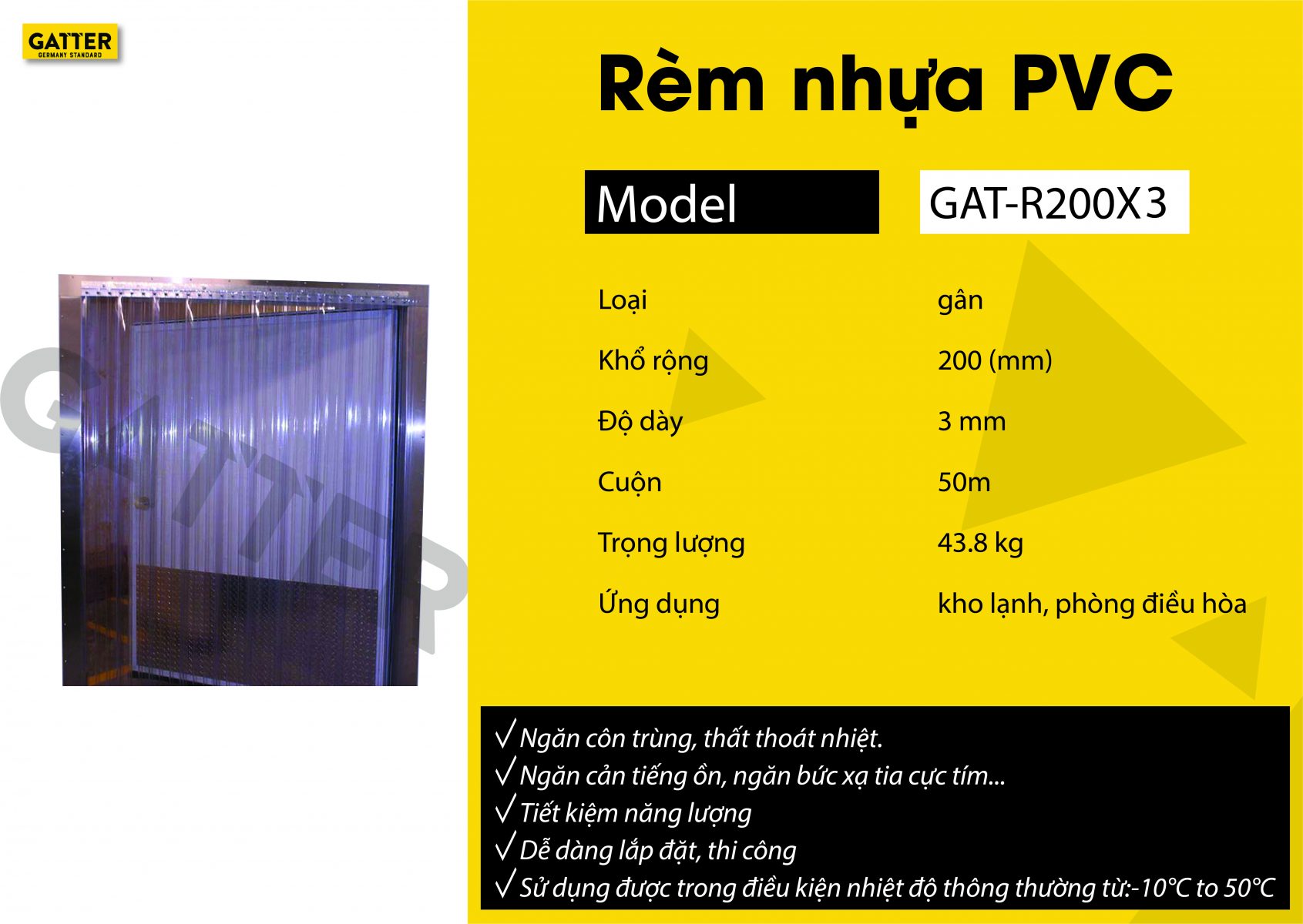 Rèm nhựa PVC GAT-R200X2