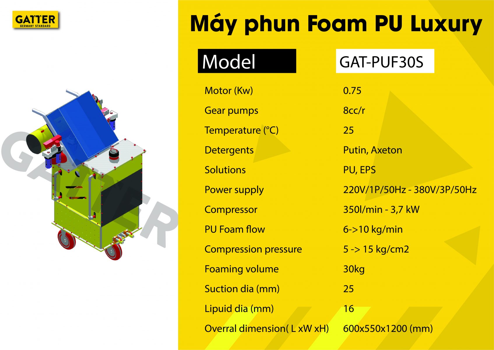 Máy phun Foam Luxury GAT-PUF30S